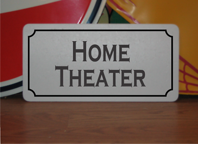 #ad Home Theater black amp; white Metal Sign $13.45