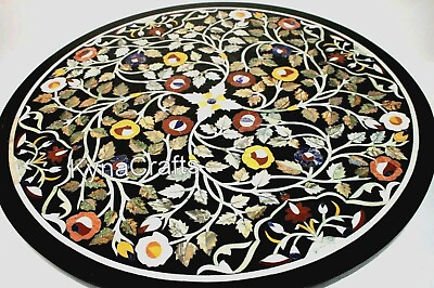 #ad Semi Precious Stone Inlay Work Coffee Table Top Round Marble Kitchen Table $497.70
