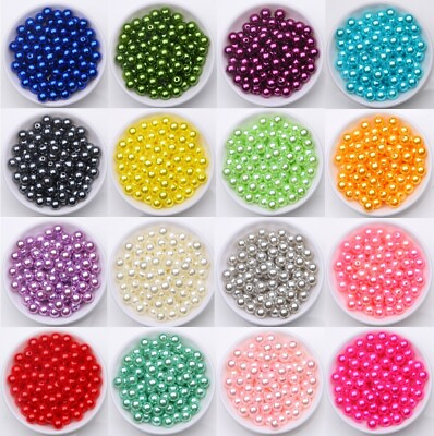 #ad #ad 400Pcs 6mm 8mm 10mm Imitation Pearl Acrylic Round Beads Loose Spacer Jewelry DIY $2.19