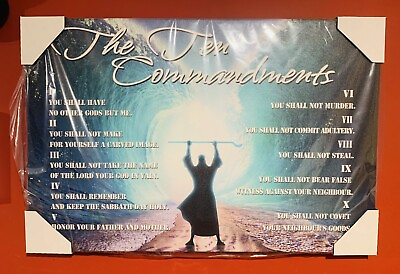 #ad Ten Commandments Parting Of The Red Sea Wall Decor Canvas Art $70.00