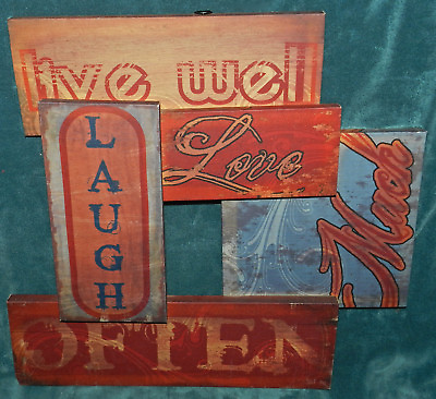 #ad GORGEOUS CANVAS WALL HANGING quot;LIVE WELL LAUGH OFTEN LOVE MUCHquot; $31.99