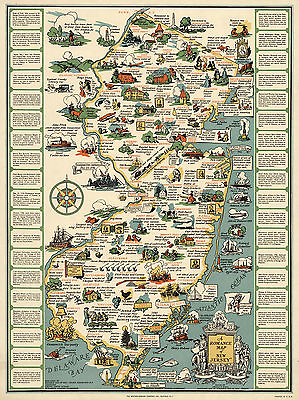#ad Vintage Historical Map of New Jersey Wall Art Poster Print Decor Genealogy $37.95