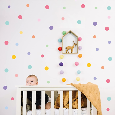 #ad Polka Dot Wall Decal Stickers for Baby Girls Boys Nursery Bedroom Removable C... $16.99