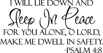 #ad SLEEP IN PEACE Bible Verse Wall Decal Quote Words Lettering Decor Inspiration $11.07