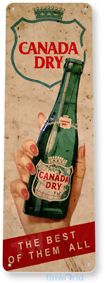 #ad Canada Dry Soda Cola Bar Rustic Retro Kitchen Metal Decor Tin Sign B555 $8.45