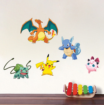 #ad #ad Pokemon Characters Wall Decal Cartoon Wall Mural Art Gotta Catch Em All e12 $79.00