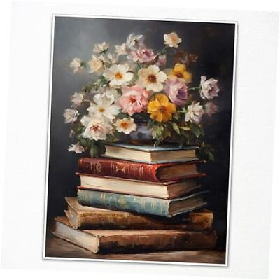 #ad Moody Flower Canvas Wall Art Spring Colorful 12 x 16 in Unframed Books $20.46