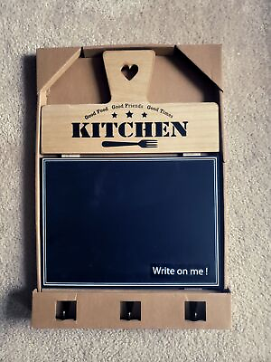 #ad Kitchen Chalkboard Home Decor Wall Plaque Brown Black Wood New $14.95