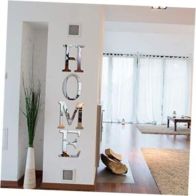 #ad 3D Home Wall Decor Letter Sign Acrylic Mirror Wall Decor Stickers Silver $29.36