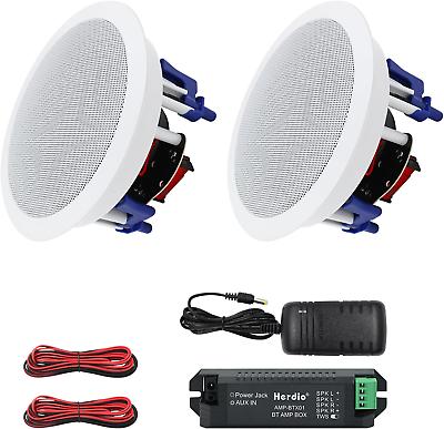 #ad 5.25 Inch Bluetooth Ceiling Speakers Home Recessed Speaker System 300 Watts Perf $165.36