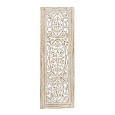 #ad Mango Wood Floral Handmade Home Wall Decor Intricately Carved Arabesque Wall ... $60.96