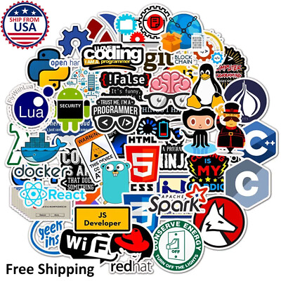 #ad 50PCS Programming Software Dev Geek Python Java PHP Docker HTML Stickers Pack $5.98