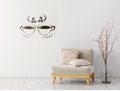 #ad Coffee Cup Decal Coffee Themed Decor Kitchen Wall Decals Home Wall Art 18x11.5 $12.99