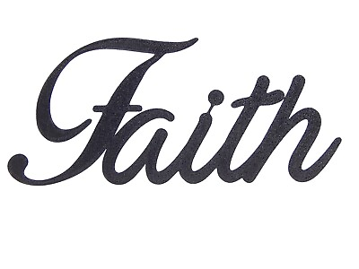 #ad Faith Word Art Sign Home Christian Decor Wall Hanging Cursive Script Typography $10.99
