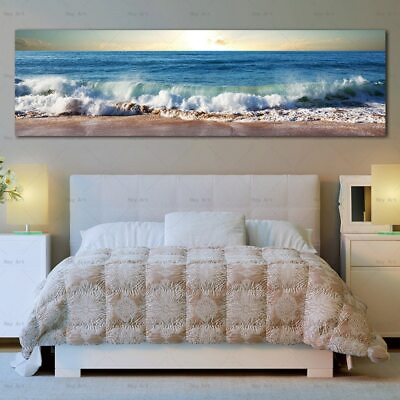 #ad Canvas Wall Art Abstract Seascape Canvas Painting Beach Sea Print Poster Picture $32.89