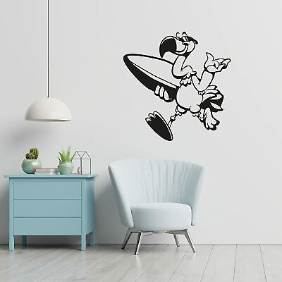 Flamingo Surf Waves Flamingos Animal Wall Art Stickers for Kids Room Home Decals $12.50