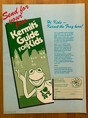 #ad 1986 Kermit the Frog Kermit#x27;s Guide For Kids Vintage Print Ad Poster Pop Decor $19.99
