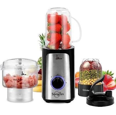 #ad Sangcon Blender and Food Processor Combo for Kitchen for smoothies ice 3 in... $40.00