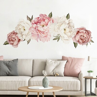 #ad Wall Sticker Creative Peony Flower Sticker Home Wall Bedroom Decoration $14.26