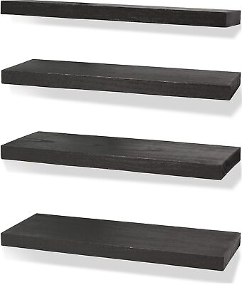 #ad Rustic Farmhouse Floating Shelves for Wall Decor Storage Wood Wooden Wall Shelve $28.28