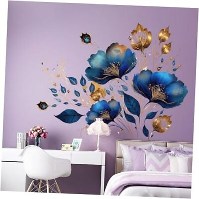 #ad #ad Flower Wall DecalsPeel and Stick Floral Sticker Removable Wall MuralsVinyl $11.28