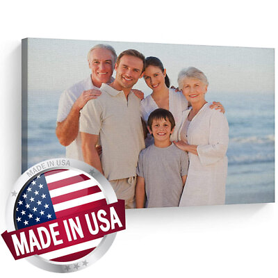 #ad Custom Your Photos Pictures On Canvas Posters Prints with Frame Wall Art Decor $15.99