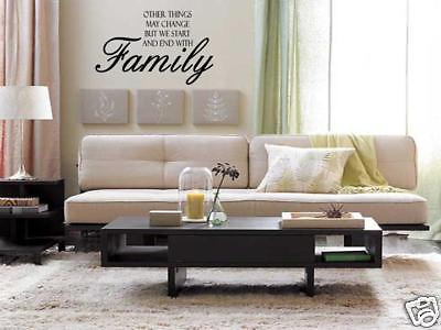#ad FAMILY CHANGES Wall Art Decal Decor Bedroom Home Words Lettering Quote $13.14