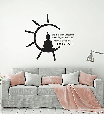 #ad Vinyl Wall Decal Buddha Quote Saying Buddhism Meditation Room Stickers ig6080 $67.99