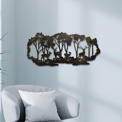 #ad Metal Wall Art Decoration Deer in The Forest Housewarming Gift for Bedroom $14.83