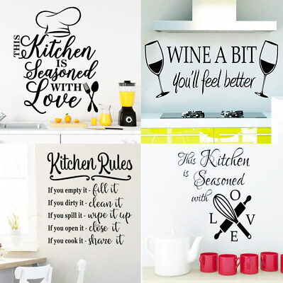 Kitchen Wall Decals Removable Vinyl Sticker Art Home Personalised Decor Mural $6.90