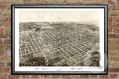 #ad Old Map of Bloomington IL from 1867 Vintage Illinois Art Historic Decor $59.99