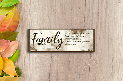 #ad Rustic Handmade every family 2 story Farmhouse Sign Home Decor 8x3quot; on MDF Board $12.50