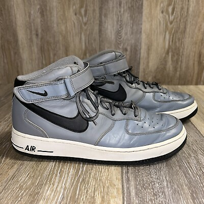 #ad Nike Air Force 1 Mid 07 Mens US Size 8 Cool Gray High Top Sneakers 315123 026 $39.99