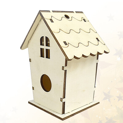 #ad #ad Wood Bird House Birdhouse Decor Bird Wreath Crafting Birdhouse $8.84