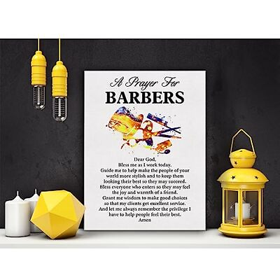 #ad a Barber#x27;s Prayer Quote Poster Canvas Wall Art for Office Home Decor Barber $20.76