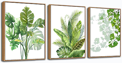 #ad Green Plants Canvas Wall Art Minimalist Floral Prints Leaf Simple Picture Botani $78.09