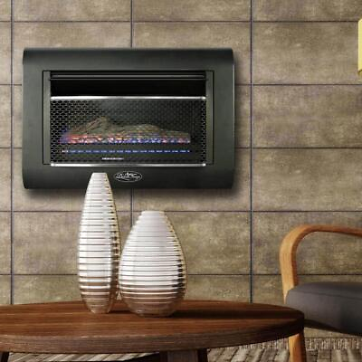 #ad Duluth Forge Ventless Linear Wall Gas Fireplace With Thermostat Indoor 28quot; Black $405.02