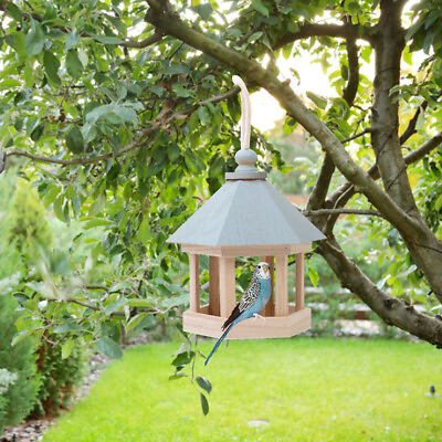 #ad #ad Hanging Parrot Nest Wild Bird Houses Hexagonal Wooden Table Bird Feeder House $14.66