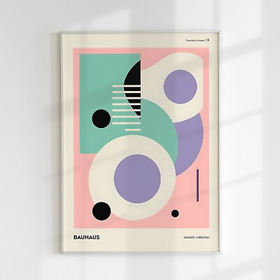 #ad Bauhaus Poster Abstract Geometric Modern Wall Art Art Decor Interior Decor $24.00
