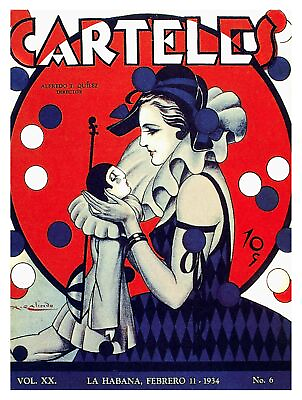 #ad 7782.Retro Female mime talking to stringless puppet.POSTER.art wall decor $57.00