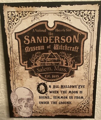 #ad Spirit Halloween Disney Hocus Pocus Sanderson 8 x 10 Wall Canvas Decoration $13.99