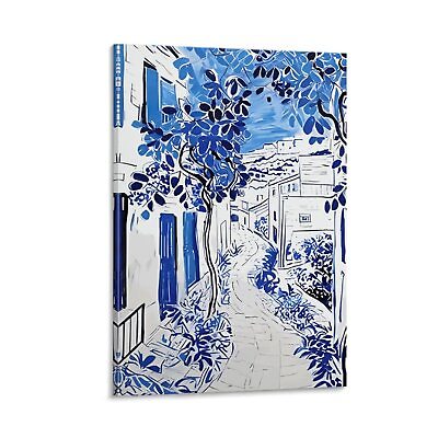 #ad Rhodes Greece 2 Mediterranean Blue Drawing Canvas Poster Art Modern Wall $30.00
