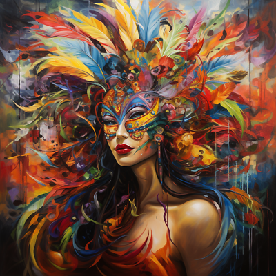#ad Brazil carnival abstract6 24in H *24in L Wall Art Print $59.99
