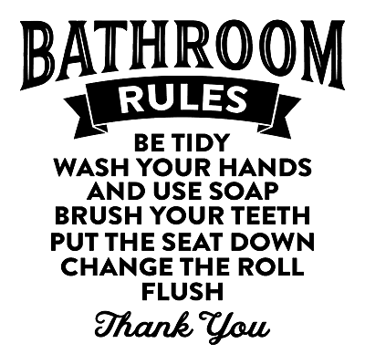 #ad Bathroom Rules Vinyl Decal Sticker For Home Wall Decor Choice a527 $5.09