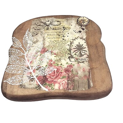 #ad Mixed Media Wall Decor French Country Romantic Farmhouse Maple Wood 6x5 in $18.99