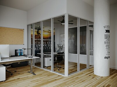 #ad CGP Glass Aluminum 2Wall Office Partition System w Door 15#x27;x6#x27;x9#x27; Clear Anodized $5225.00
