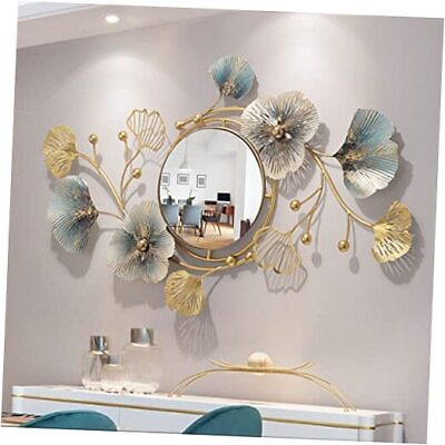#ad #ad Metal Wall Mirrors Decor for Living Room Ginkgo Leaf Design Big Wall 32x19 $124.29