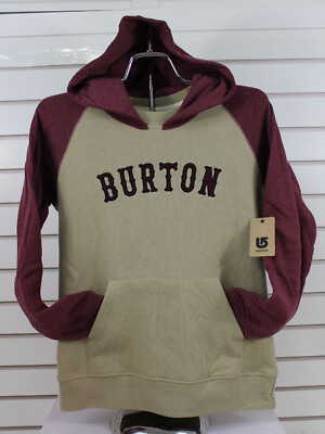 #ad Burton Mid On Deck Pullover Hoodie Boys Youth Medium Heather Sangria New $39.16