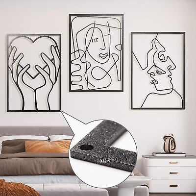#ad QIEGL 3 Packs Metal Wall Decor 0.12quot; Thickness Modern Home Decor for Black 17... $87.00