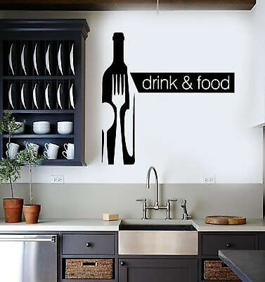 #ad Vinyl Wall Decal Drink Food Alcohol Bottle Drink Kitchen Decor Stickers g2862 $69.99